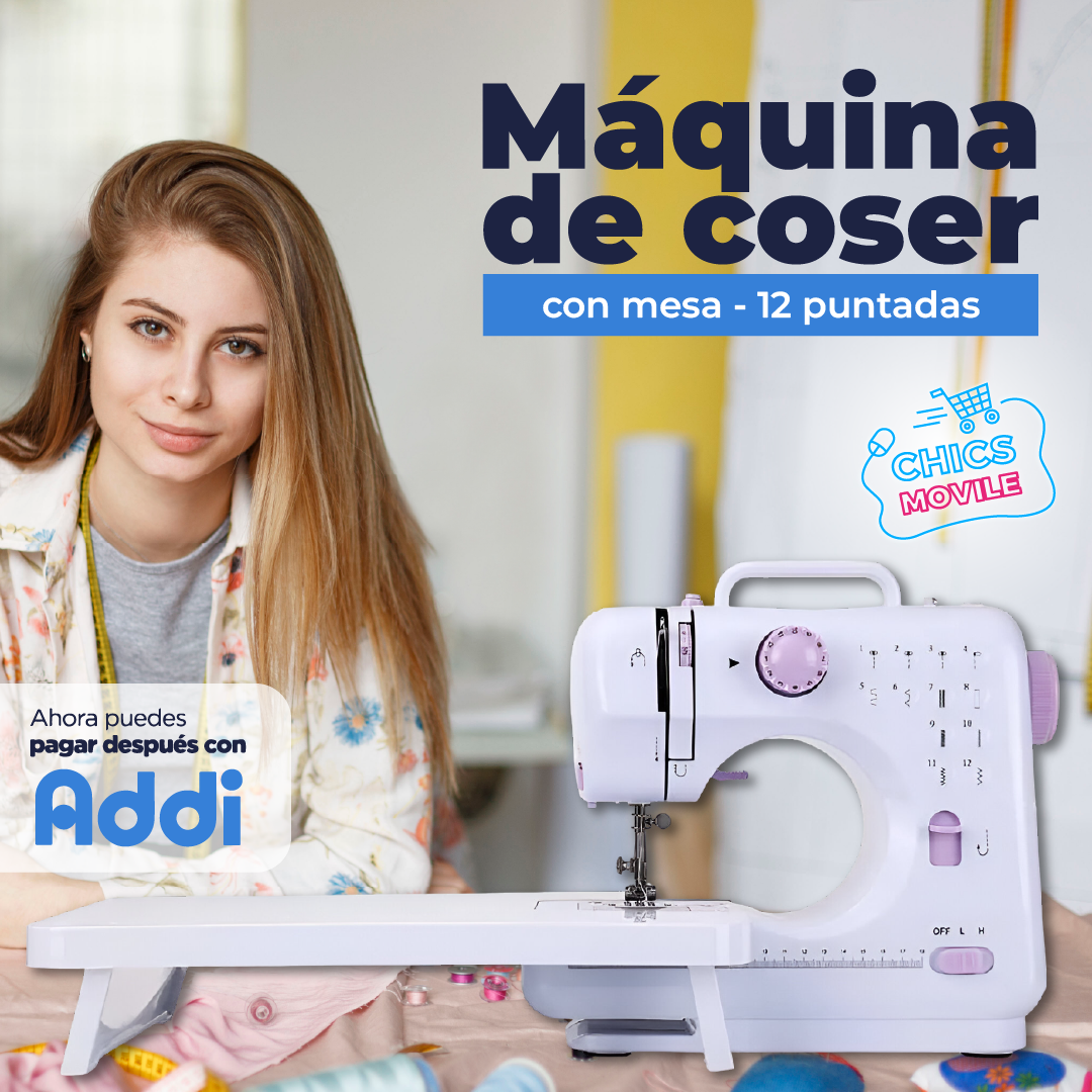 Máquina De Coser Multifuncional De 12 Puntadas Con Mesa 🧵🎽