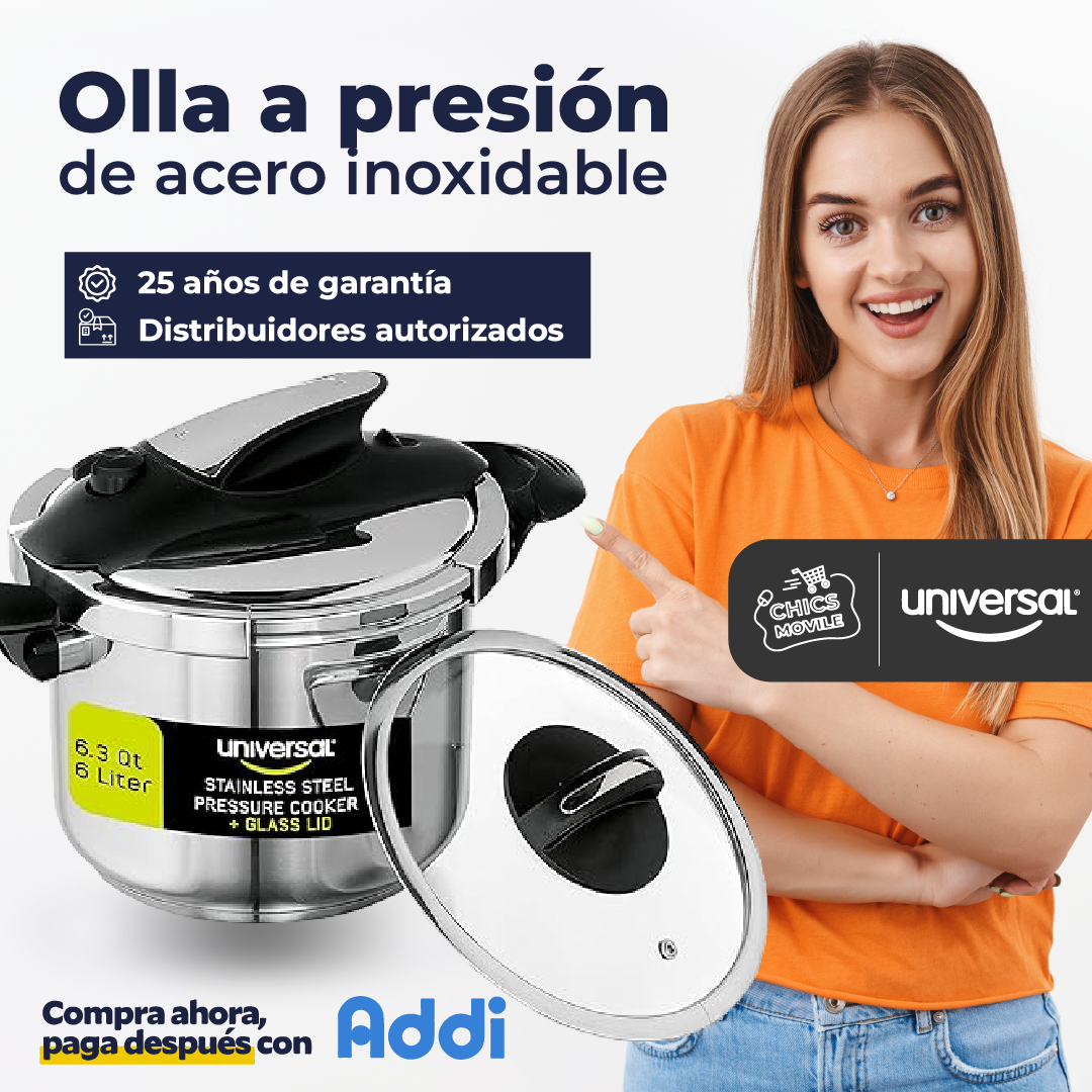 Olla A Presión Abre Fácil Color Plateado Universal + Caldero Sabrosura 🍲👨‍🍳