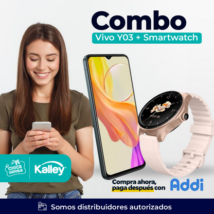 Celular VIVO Y03 128GB + Smartwach L-Watch 3 KALLEY