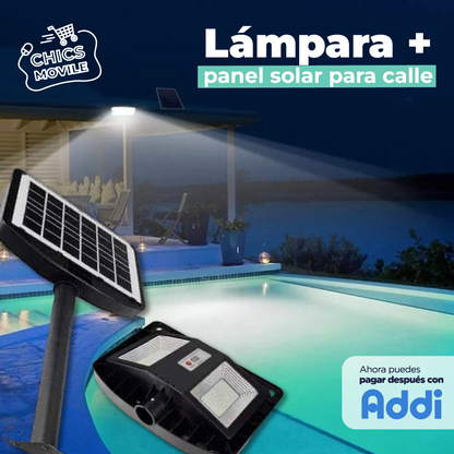 Lámpara Calle Reflector Doble Panel Energía Solar 300w 🎆