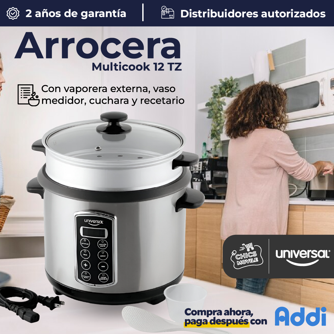 Olla Arrocera UNIVERSAL 10 Tazas L89835 Multicook Plateado ✅🍲