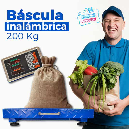 Balanza Bascula Inalambrica 200kg En Alfajor Recargable Icm Color Azul acero 110V/220V 🥑⚖️♎