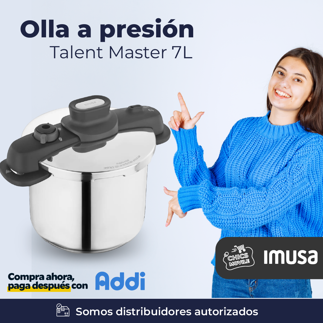 Olla A Presión Acero 7litros Talent Master Color Gris 🏚️🍲👨🏻‍🍳