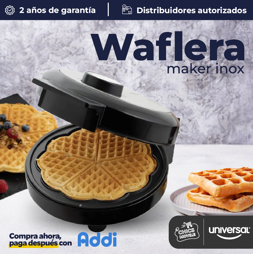 Waflera Electrica Corazon Antiadherente UNIVERSAL 🧇🍓