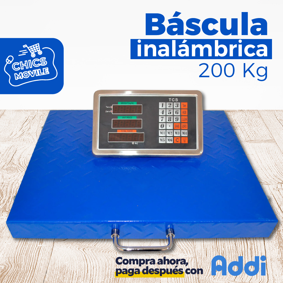 Balanza Bascula Inalambrica 200kg En Alfajor Recargable Icm Color Azul acero 110V/220V 🥑⚖️♎