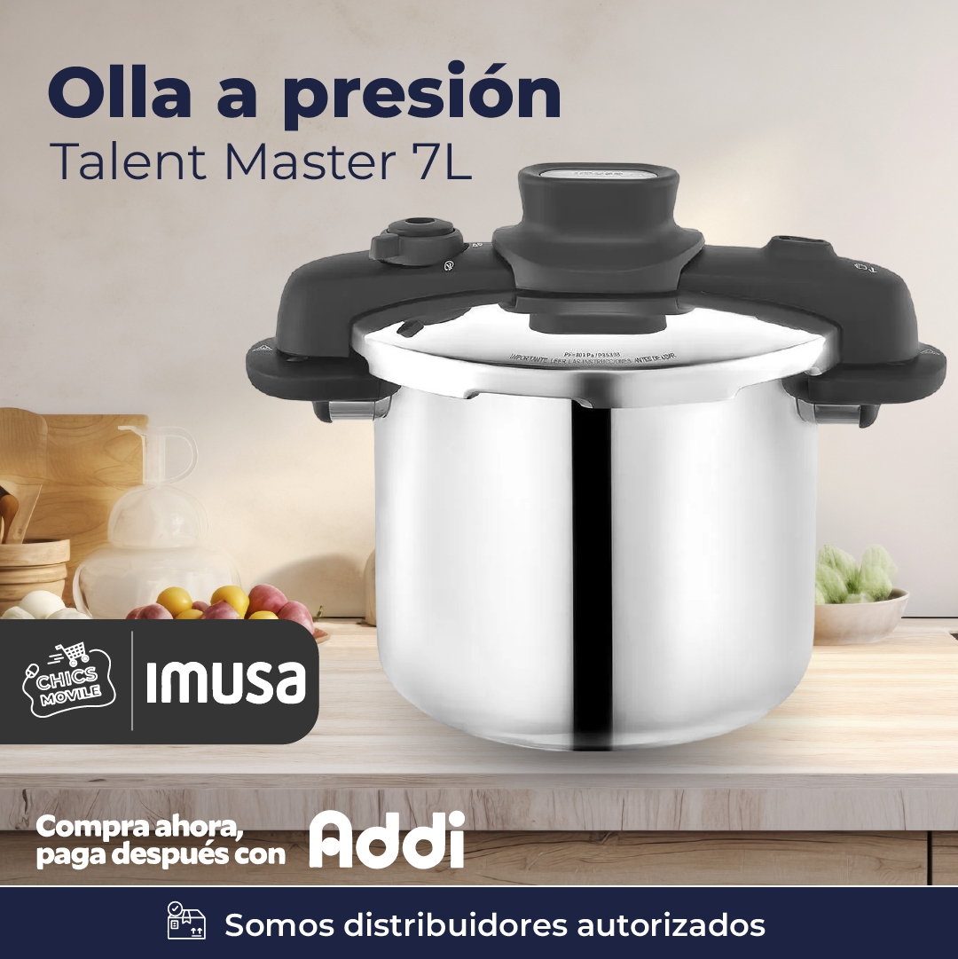 Olla A Presión Acero 7litros Talent Master Color Gris 🏚️🍲👨🏻‍🍳