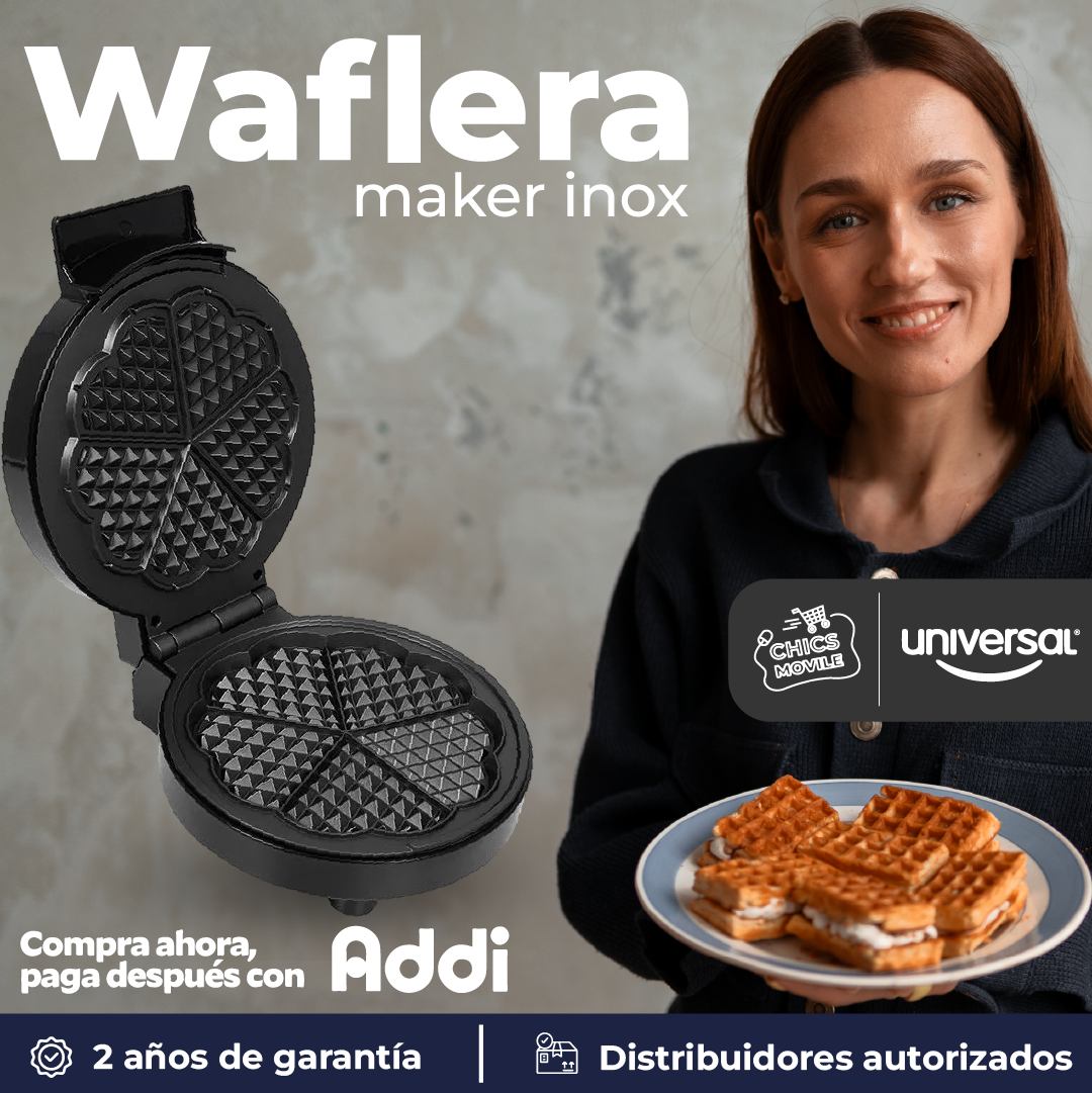 Waflera Electrica Corazon Antiadherente UNIVERSAL 🧇🍓