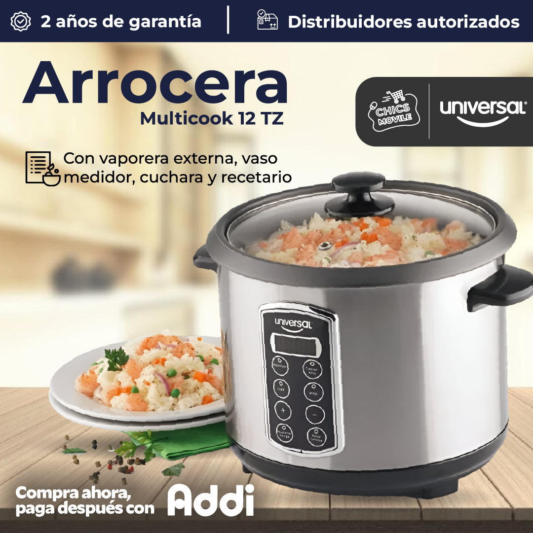 Olla Arrocera UNIVERSAL 10 Tazas L89835 Multicook Plateado ✅🍲