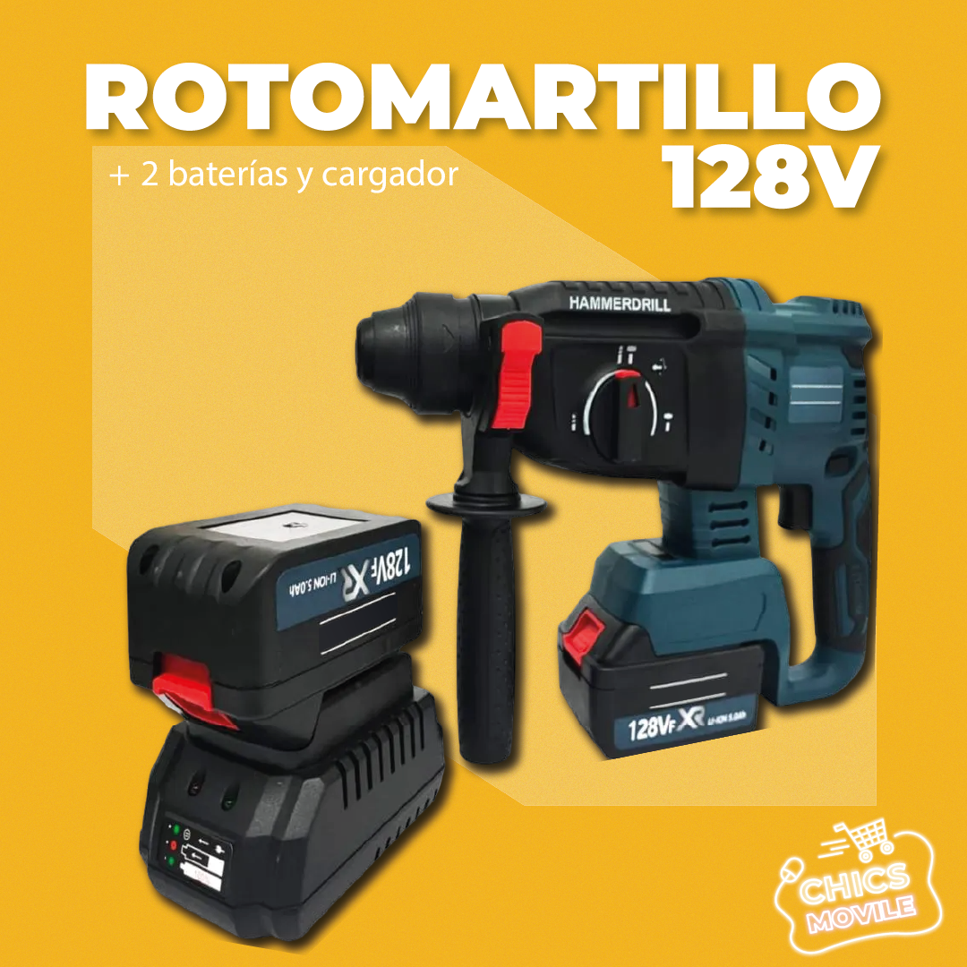 Rotomartillo Inalambrico 128v Doble Bateria 👷‍♀️✅