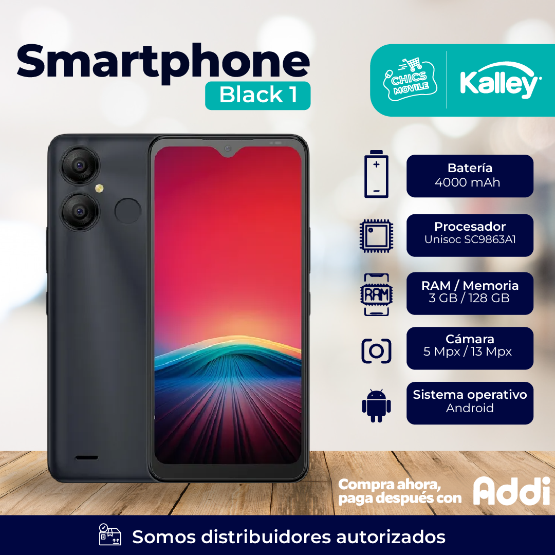 Celular KALLEY Black 1 128GB  📲✅