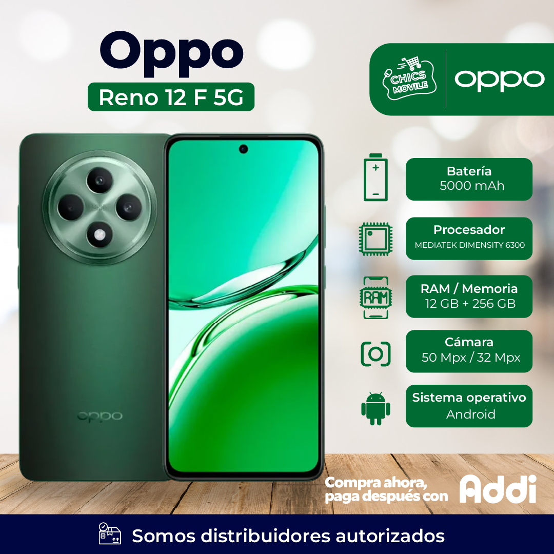 Celular OPPO Reno 12F 256GB 5G