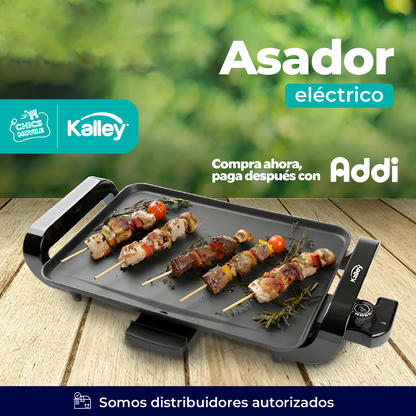 Asador Plancha KALLEY K-AGL15 Grill Liso Negro 🥩🍖