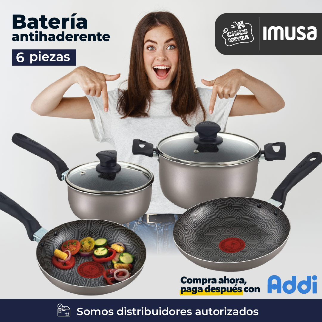 Set IMUSA Antiadherente Batería 6 Piezas Talent 🍲👨🏻‍🍳🏚️