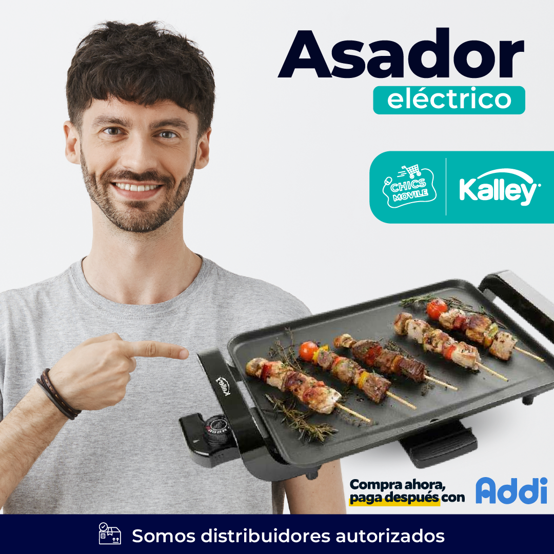 Asador Plancha KALLEY K-AGL15 Grill Liso Negro 🥩🍖