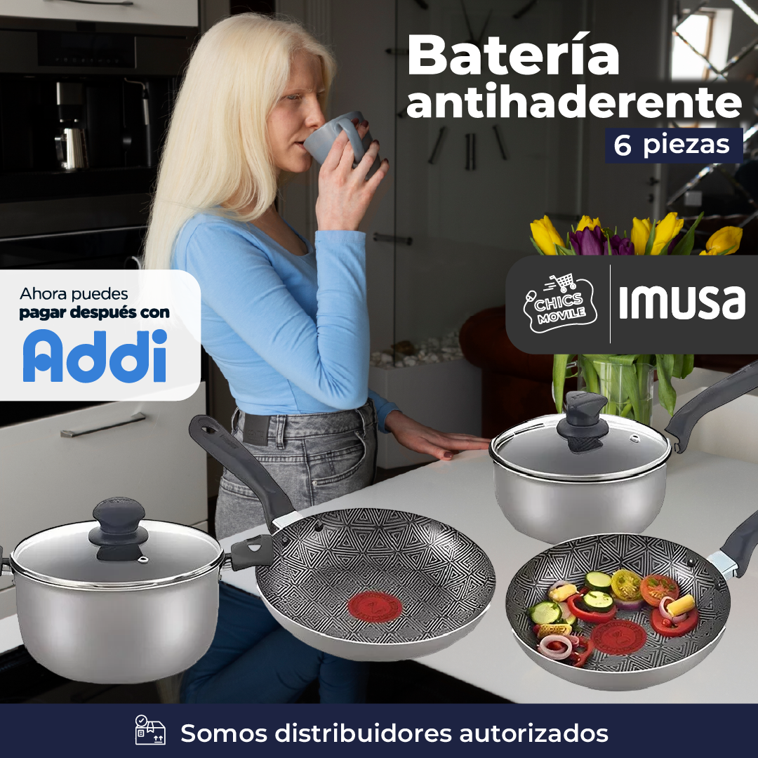 Set IMUSA Antiadherente Batería 6 Piezas Talent 🍲👨🏻‍🍳🏚️