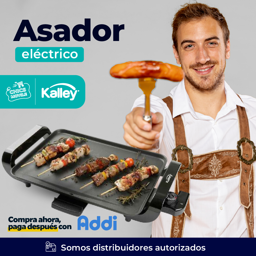 Asador Plancha KALLEY K-AGL15 Grill Liso Negro 🥩🍖