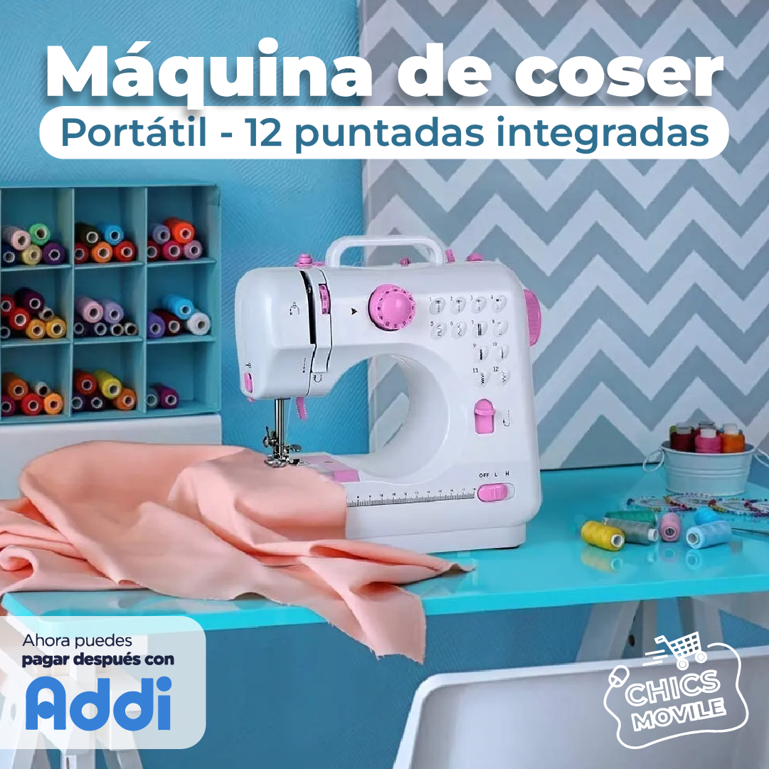 Máquina De Coser Portátil Multifuncional Hogar Color Blanco 110V/220V 👖