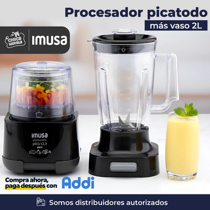 Procesador Pica 1,2,3 + Vaso Imusa Color Negro 🥩🍅👨🏻‍🍳