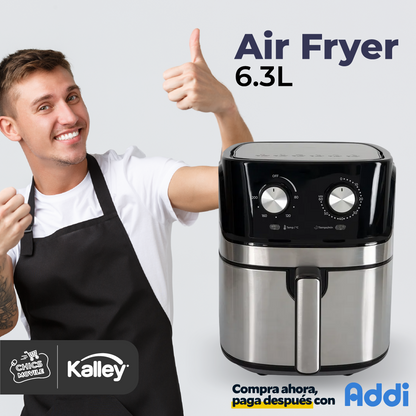 Freidora De Aire Kalley 6.3 Litros K-maf6 Color Negro/Plateado 110V 🍗👨🏻‍🍳