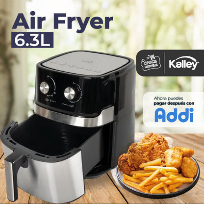 Freidora De Aire Kalley 6.3 Litros K-maf6 Color Negro/Plateado 110V 🍗👨🏻‍🍳