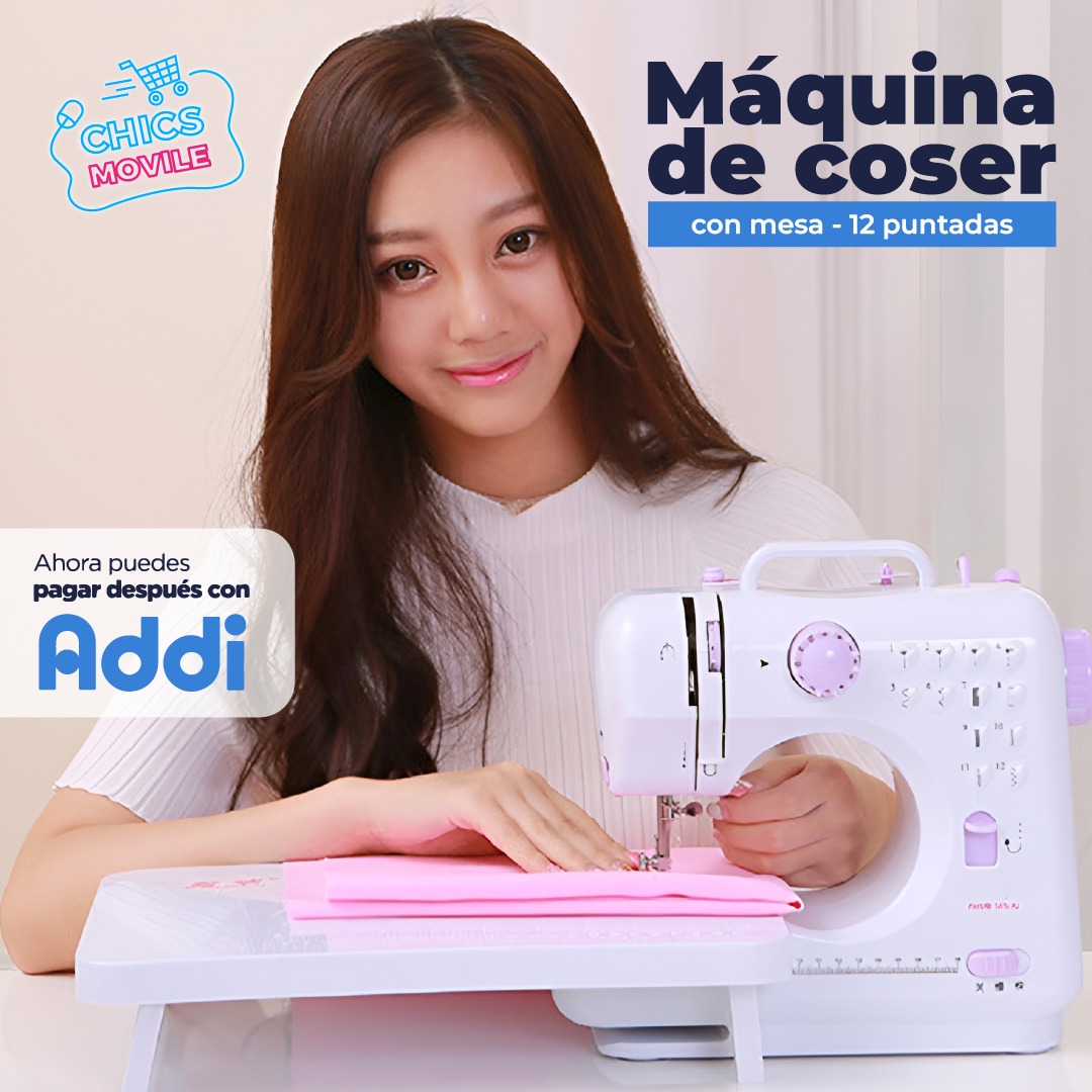 Máquina De Coser Multifuncional De 12 Puntadas Con Mesa 🧵🎽