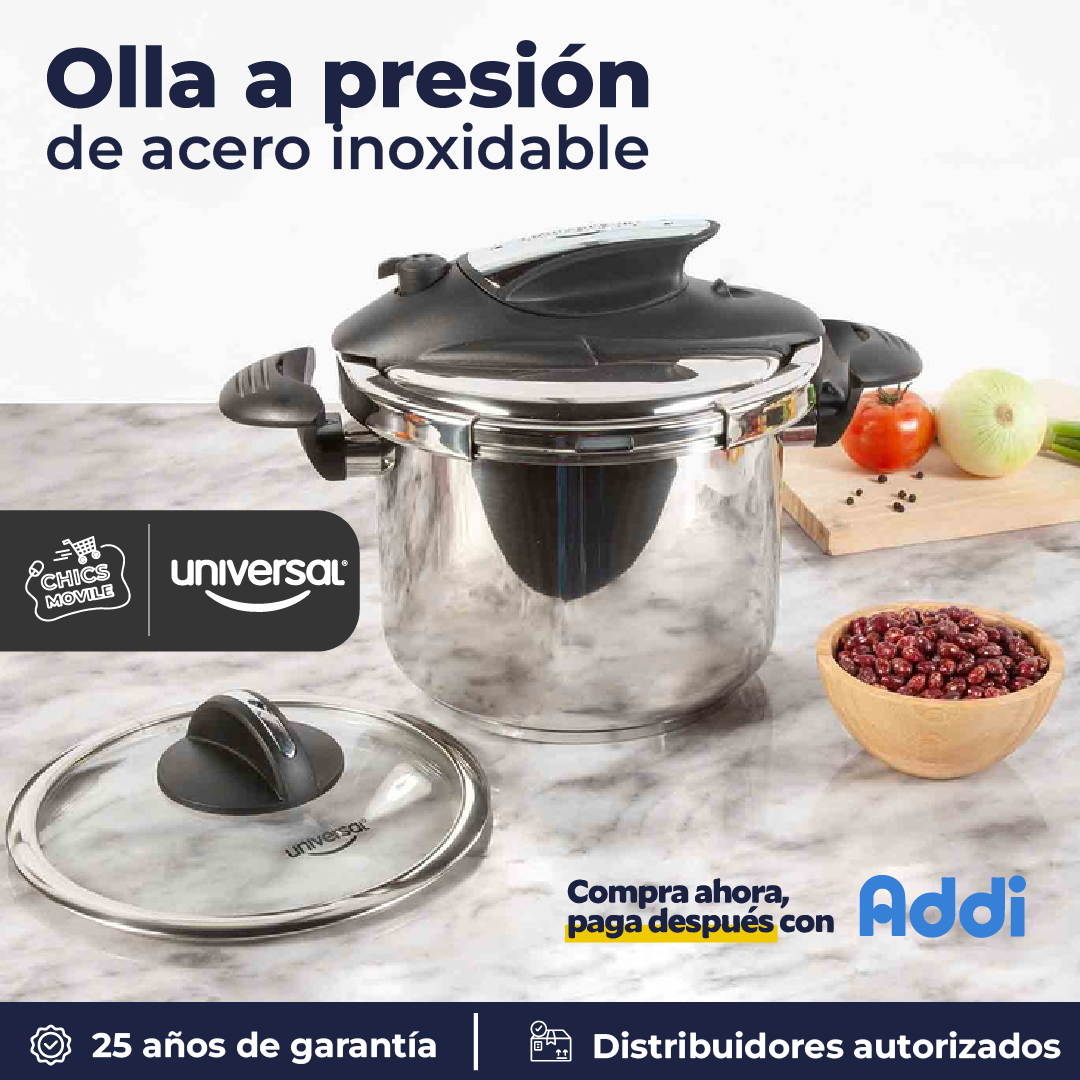 Olla A Presión Abre Fácil Color Plateado Universal + Caldero Sabrosura 🍲👨‍🍳