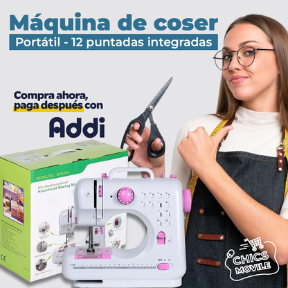 Máquina De Coser Portátil Multifuncional Hogar Color Blanco 110V/220V 👖