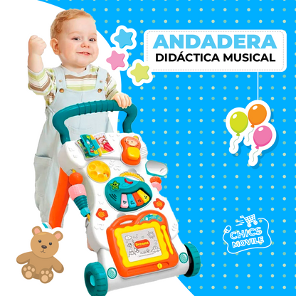 Andadera Didáctica Y Musical Para Bebé Con Tablero Mágico