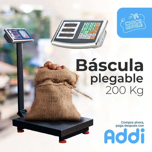 Balanza Báscula 200kg Digital Bateria Recargable ⚖️🥔
