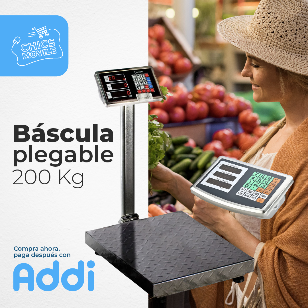 Balanza Báscula 200kg Digital Bateria Recargable ⚖️🥔