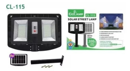 Lámpara Calle Reflector Doble Panel Energía Solar 300w 🎆