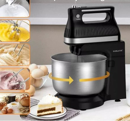 Batidora Electrica De Pedestal Tazón Sokany 4L 5 Velocidades 👨‍🍳 + Set De Cuchillos